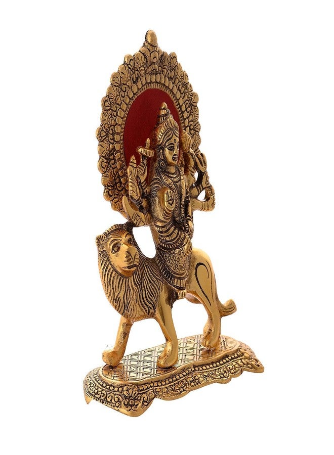 CHHARIYA CRAFTS Durga Maa Murti لتحفة ديكور المنزل - 20 سم (معدن، ذهبي) - Image 3